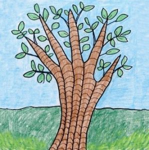 A picture of a hand drawn tree. 