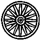 This is an icon of an older wheel, the sort you might find on a horse drawn cart.